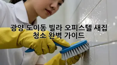 광양 도이동 빌라, 오피스텔 새집 청소 완벽 가이드